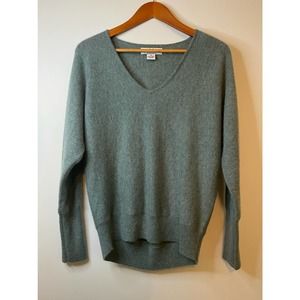 Magaschoni Cashmere Sweater, Green/Gray 100% cashmere sweater size Medium